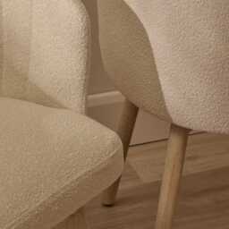 Arabella Light Beige Boucle Dining Chair - Set of 2 - Whitewash Oak Legs - thumbnail 6