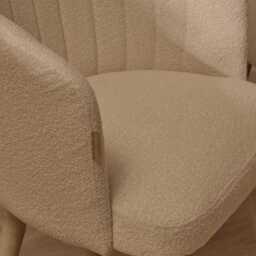 Arabella Light Beige Boucle Dining Chair - Set of 2 - Whitewash Oak Legs - thumbnail 2