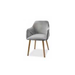 Freya Mist Grey Armchairs - Set of 2 - Pale Oak Legs - thumbnail 2