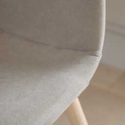 Ellis Soft Beige Dining Chairs - Set of 2 - Whitewash Oak Legs - thumbnail 5