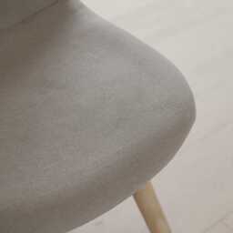 Ellis Soft Beige Dining Chairs - Set of 2 - Whitewash Oak Legs - thumbnail 3