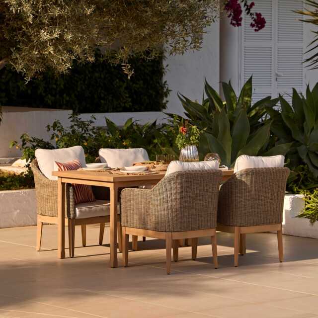 Harlyn 4 Seater Wooden Garden Dining Set with Harlyn Chairs - 160cm - image 1