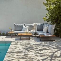 Thea Wooden Garden Corner Sofa Set - thumbnail 1