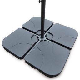 Grey LED Premium Cantilever Parasol - 2.4m Square with Quartered Black Base - thumbnail 3