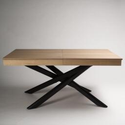 Amelia Oak Wood Dining Table - Extendable - Black Legs - thumbnail 3