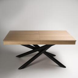 Amelia Oak Wood Dining Table - Extendable - Black Legs - thumbnail 4