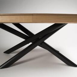 Amelia Oak Wood Dining Table - Extendable - Black Legs - thumbnail 5
