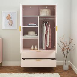 Gloria Double Wardrobe - Blush Pink - thumbnail 2