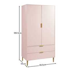 Gloria Double Wardrobe - Blush Pink - thumbnail 6