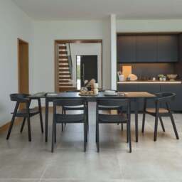 Paul Black Oak Extending Dining Table Set - 6 Seater - Ella Black Oak Carver Chairs - thumbnail 2