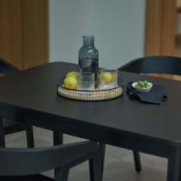 Paul Black Oak Extending Dining Table Set - 6 Seater - Ella Black Oak Carver Chairs - thumbnail 6