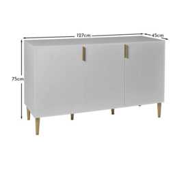 Gloria 3 Door Large Sideboard - Mist Grey - thumbnail 6