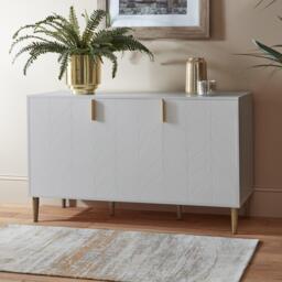 Gloria 3 Door Large Sideboard - Mist Grey - thumbnail 1