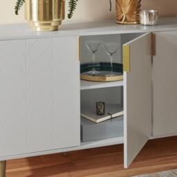 Gloria 3 Door Large Sideboard - Mist Grey - thumbnail 3
