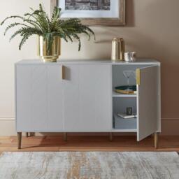 Gloria 3 Door Large Sideboard - Mist Grey - thumbnail 2