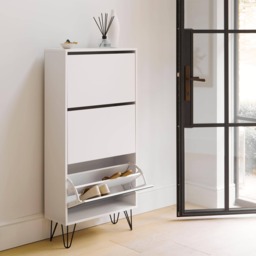 Anderson Shoe Cabinet - 3 Door - White - thumbnail 2