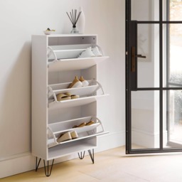 Anderson Shoe Cabinet - 3 Door - White - thumbnail 4