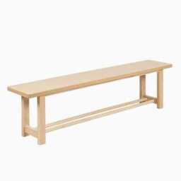 Carter 2 Seater Dining Bench - Whitewash Oak - thumbnail 1