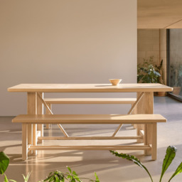 Carter 2 Seater Dining Bench - Whitewash Oak - thumbnail 2