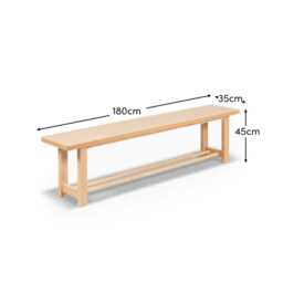 Carter 2 Seater Dining Bench - Whitewash Oak - thumbnail 4