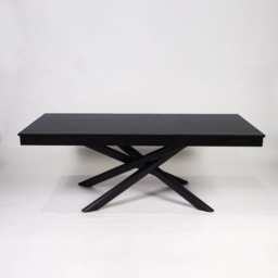 Amelia Black Dining Table Set - 6 Seater - Freya Sand Dining Chairs - Black Legs - thumbnail 3