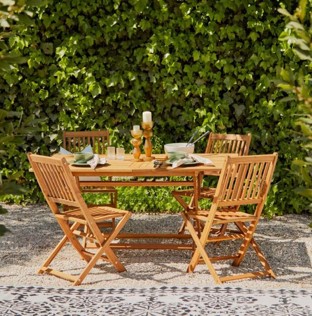 Ashby 4 Seater Wooden Rectangular Garden Dining Set - 120cm - image 1