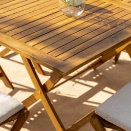 Ashby 4 Seater Wooden Rectangular Garden Dining Set - 120cm - thumbnail 2