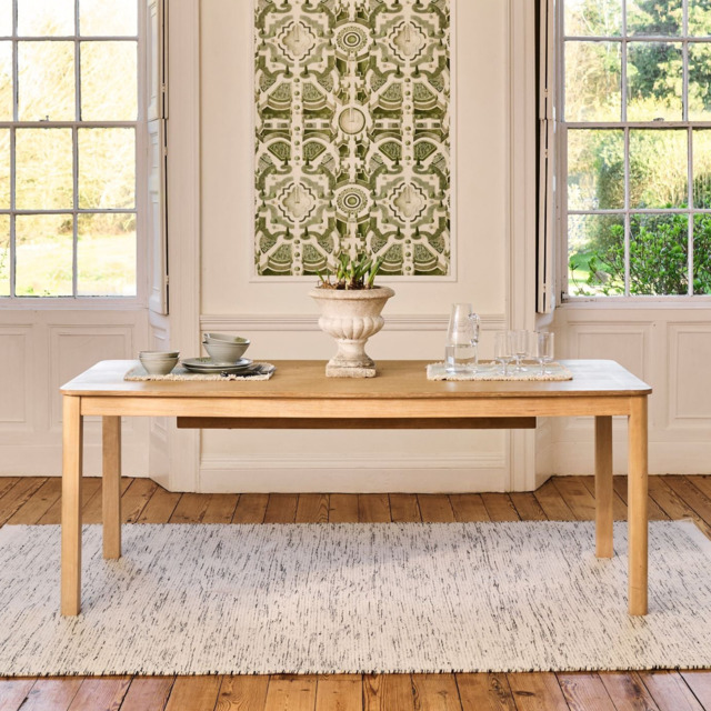 Noah Whitewash Oak 10 Seater Extending Dining Table - image 1