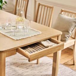 Noah Whitewash Oak 10 Seater Extending Dining Table - thumbnail 6