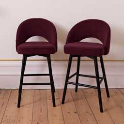 Marilyn Burgundy Red Bar Stool - Black Oak Legs