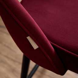 Marilyn Burgundy Red Bar Stool - Black Oak Legs - thumbnail 5