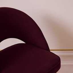 Marilyn Burgundy Red Bar Stool - Black Oak Legs - thumbnail 4