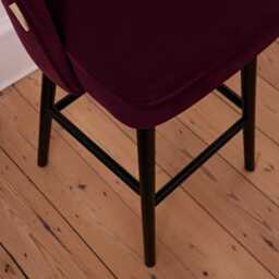 Marilyn Burgundy Red Bar Stool - Black Oak Legs - thumbnail 6