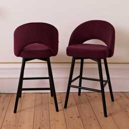 Marilyn Burgundy Red Bar Stool - Black Oak Legs - thumbnail 3