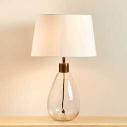 Breamore Clear Glass Lamp & Coningsby White Lampshade - 35cm - thumbnail 2