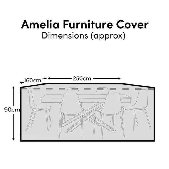 Rectangular Rain Cover 250x160x90cm - Amelia 6 Seater with Wren or Ryder Chairs - Aspen 4-6 Seater - Oakley 4-6 Seater - image 1