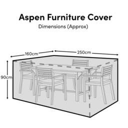 Rectangular Rain Cover 250x160x90cm - Amelia 6 Seater with Wren or Ryder Chairs - Aspen 4-6 Seater - Oakley 4-6 Seater - thumbnail 2
