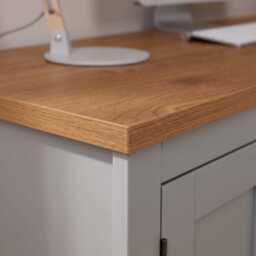 Bampton 3 Drawer Desk - Stone Grey - thumbnail 3