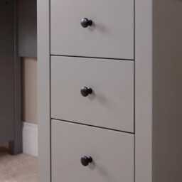 Bampton 3 Drawer Desk - Stone Grey - thumbnail 4