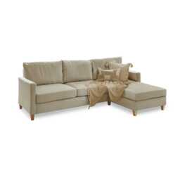 Ava Large Chaise Corner Sofa - Right Hand - Sand with Pale Oak Legs - thumbnail 6
