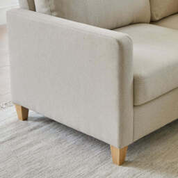 Ava Large Chaise Corner Sofa - Right Hand - Sand with Pale Oak Legs - thumbnail 4