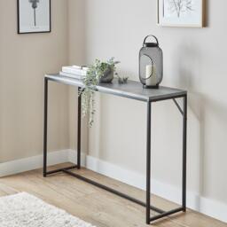 Jay Concrete Effect Console Table - Black Legs