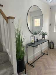 Jay Concrete Effect Console Table - Black Legs - thumbnail 2