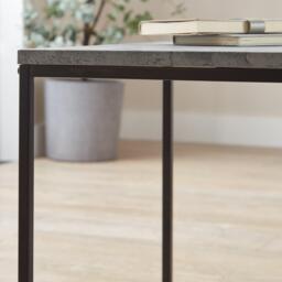 Jay Concrete Effect Console Table - Black Legs - thumbnail 4