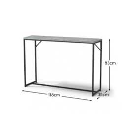 Jay Concrete Effect Console Table - Black Legs - thumbnail 6