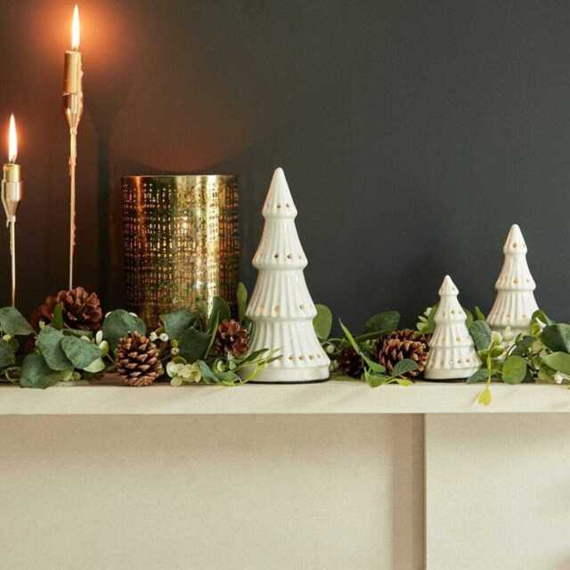 Bergen Medium Ceramic LED Light Up Tree - White - image 1