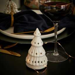 Bergen Medium Ceramic LED Light Up Tree - White - thumbnail 2
