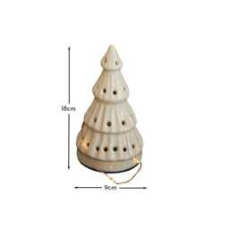 Bergen Medium Ceramic LED Light Up Tree - White - thumbnail 6