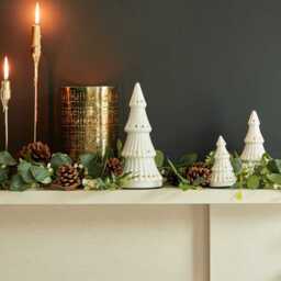 Bergen Medium Ceramic LED Light Up Tree - White - thumbnail 1