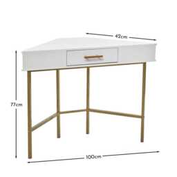 Marie Corner Desk - White - thumbnail 6